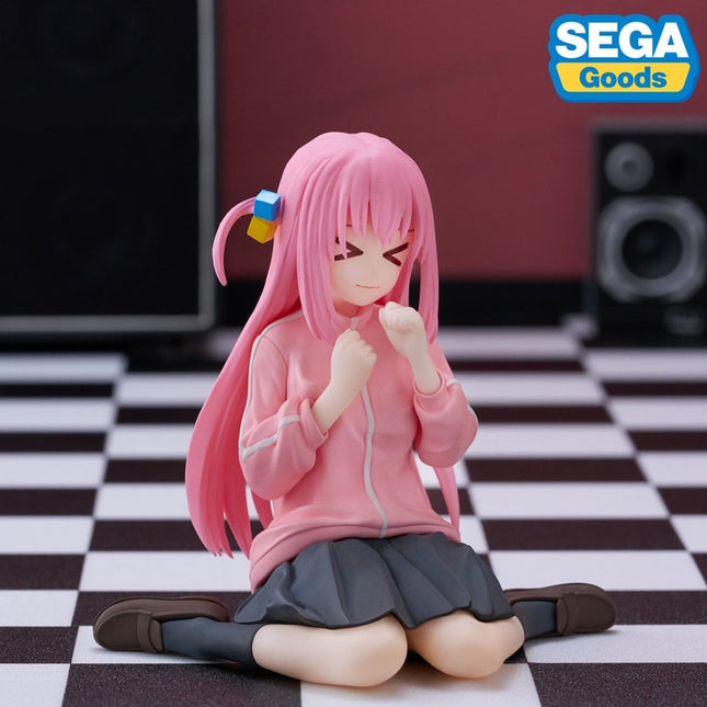 Hitori Gotoh Premium Chokonose Mumumumumumu Ver. by SEGA, alternate angle with tightly closed eyes and hands held near her chin