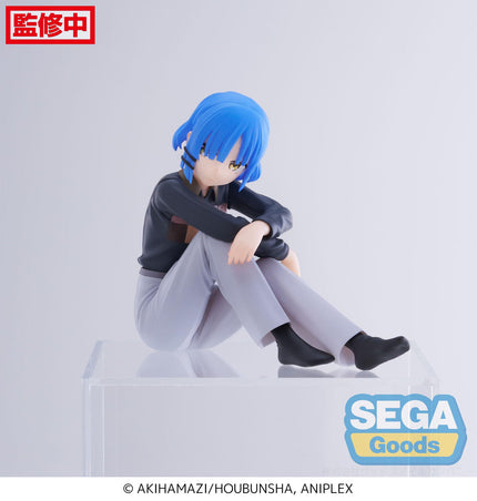 Ryo Yamada PM Perching figure, front angle with blue hair and grey trousers