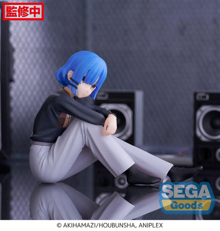 Ryo Yamada PM Perching figure, alternate studio angle with blue hair and black top