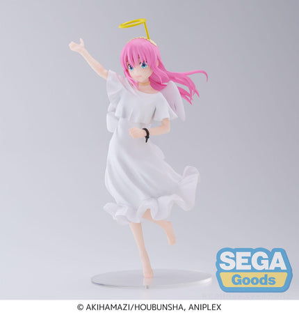 Hitori Gotoh Luminasta figure by SEGA, white angel dress, wings and golden halo