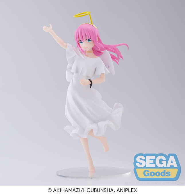 Hitori Gotoh Luminasta figure by SEGA, white angel dress, wings and golden halo