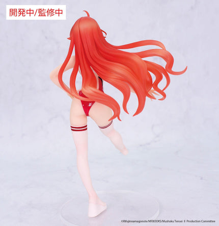 Eris Vivit Competition Swimwear figure, rear view with flowing red hair