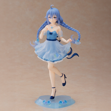 Roxy Migurdia TENITOL Flower Fairy Ver. figure, front view in a pale blue dress on a flower base