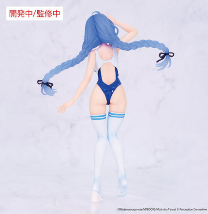 Roxy Migurdia Competition Swimwear Vivit figure, rear view with blue twin braids