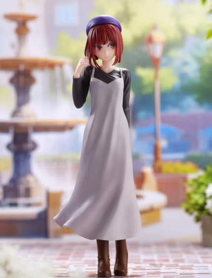 Kana Arima Plain Clothes Date figure by Banpresto, purple beret and grey dress over black long-sleeved top