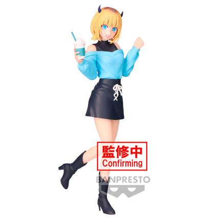 MEM-cho Plain Clothes Date figure by Banpresto, front angle with takeaway drink and turquoise top