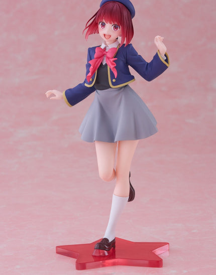 Kana Arima Coreful Seifuku regular version, front view with red bow and gray skirt