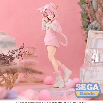 Re:Zero - Ram - Mofumofu Pack (Puck) Luminasta Figure (SEGA) - ORBITOPIA FIGURES LTD
